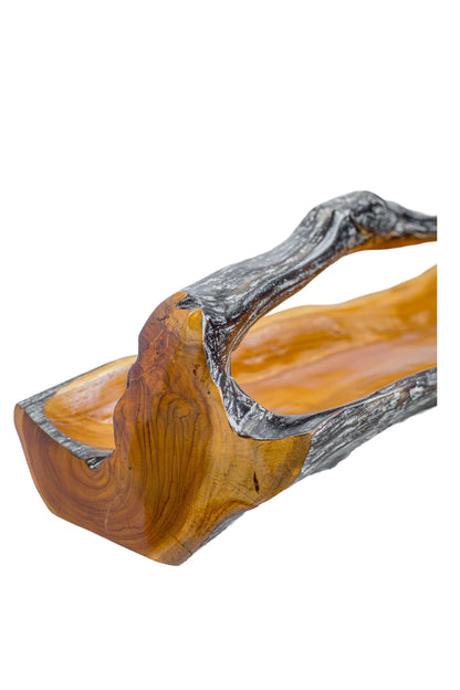 Teak Root Wooden Bowl with Handle - Style 04