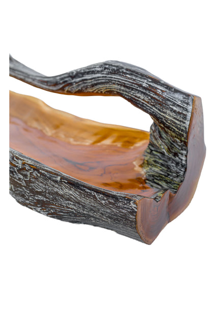 Teak Root Wooden Bowl with Handle - Style 04