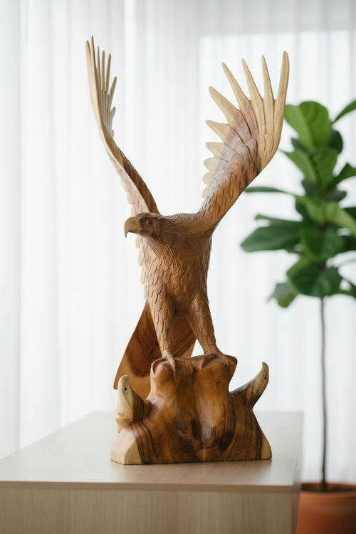 Intricate Handcarved Majestic Eagle Statue