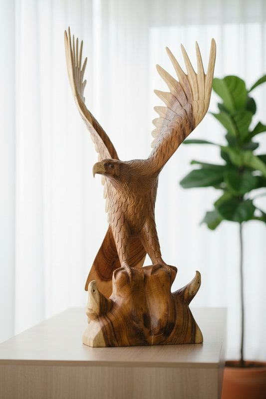 Intricate Handcarved Majestic Eagle Statue