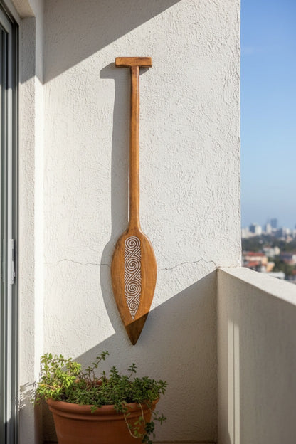 Timor Tribal Handcarved Wooden Oar - Style 7