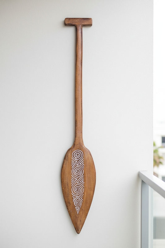 Timor Tribal Handcarved Wooden Oar - Style 7