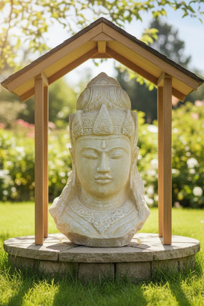 Lord Shiva Head White Antique