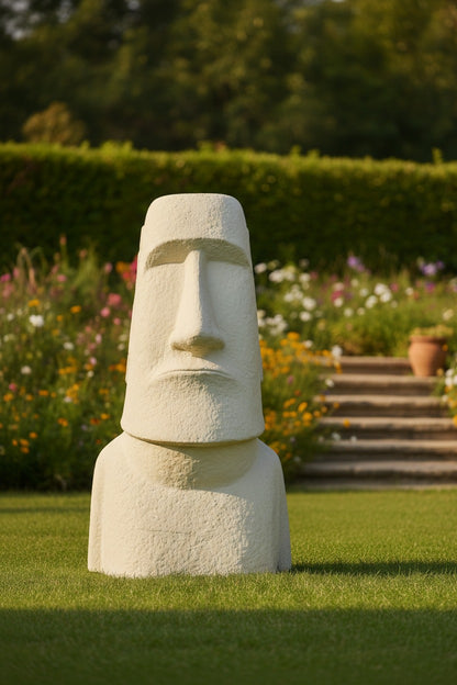 Moai Easter Island Head Medium - Antique off White