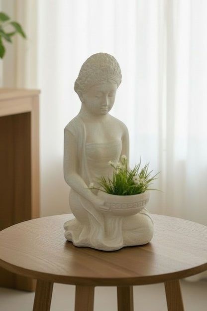 Young Indonesian Lady With Planter Bowl