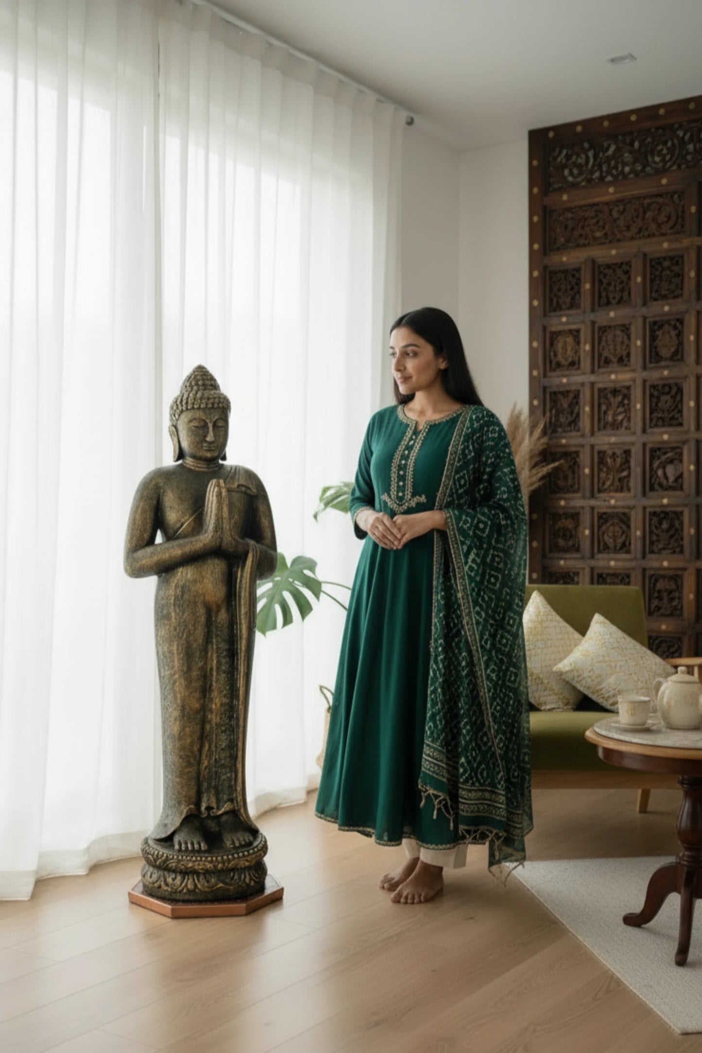 Standing Buddha - Antique Gold