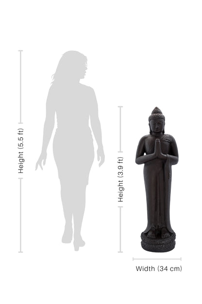 Standing Buddha Black Antique