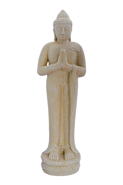 Standing Buddha White Antique