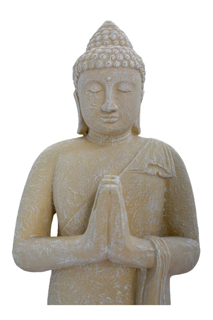 Standing Buddha White Antique
