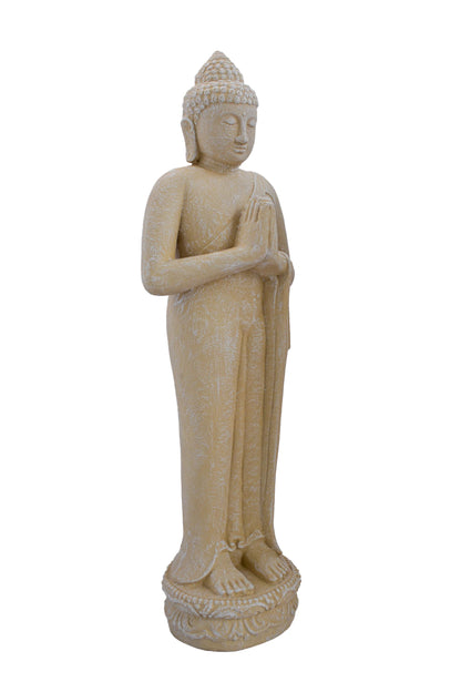 Standing Buddha White Antique