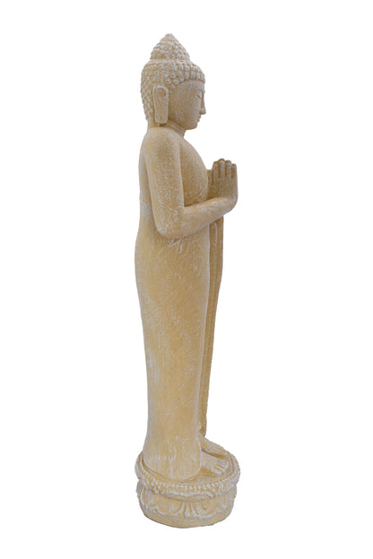 Standing Buddha White Antique