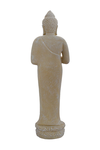 Standing Buddha White Antique