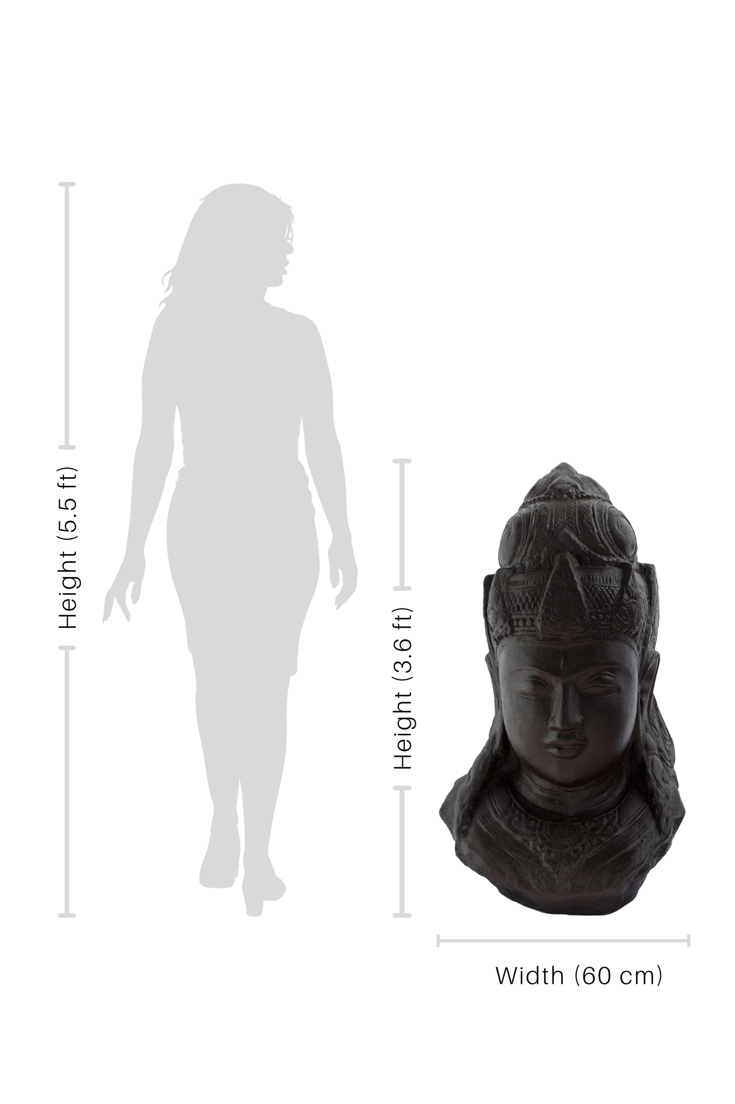Lord Shiva Head Black Antique