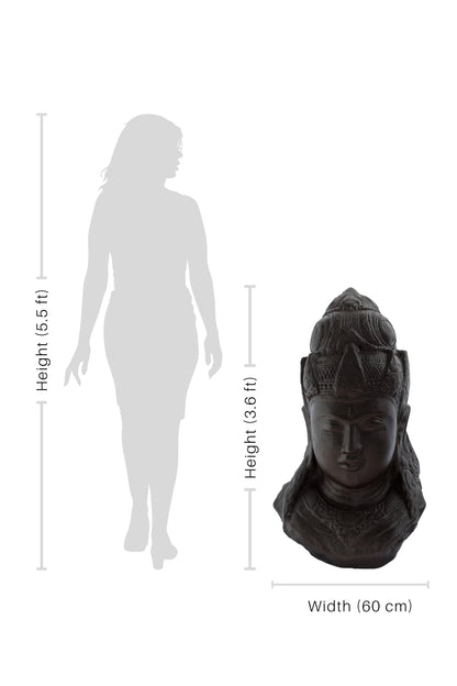 Lord Shiva Head Black Antique