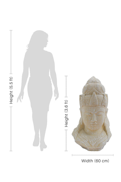 Lord Shiva Head White Antique