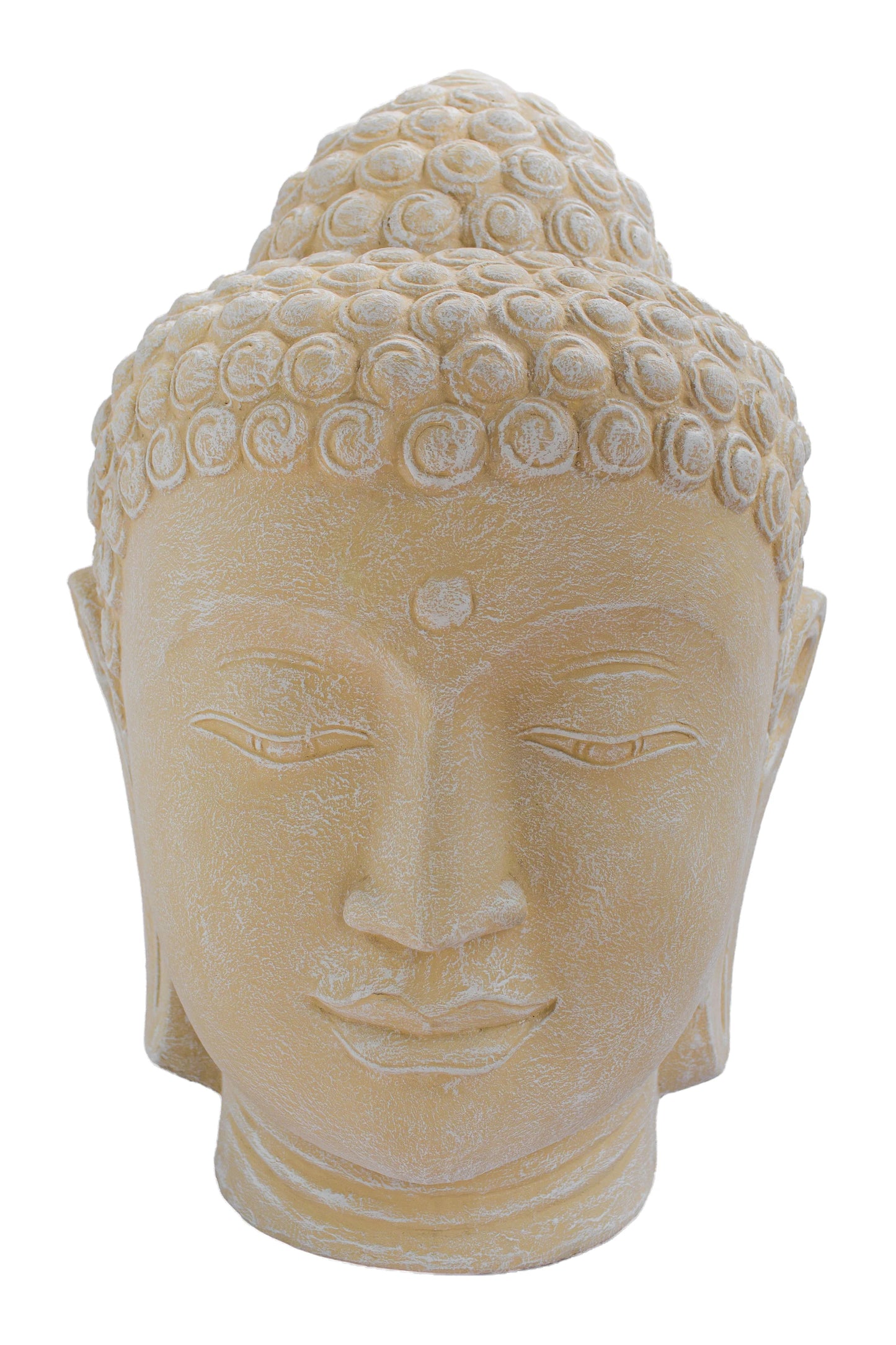 Buddha Head Statue - White Antique- Style 03