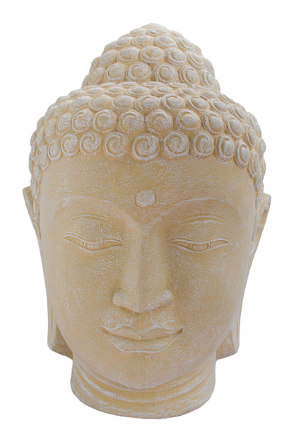 Buddha Head Statue - White Antique- Style 03