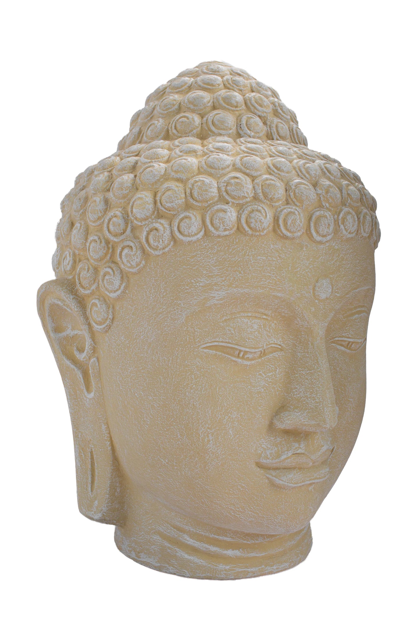 Buddha Head Statue - White Antique- Style 03