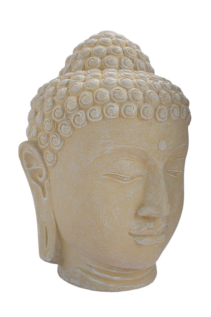 Buddha Head Statue - White Antique- Style 03