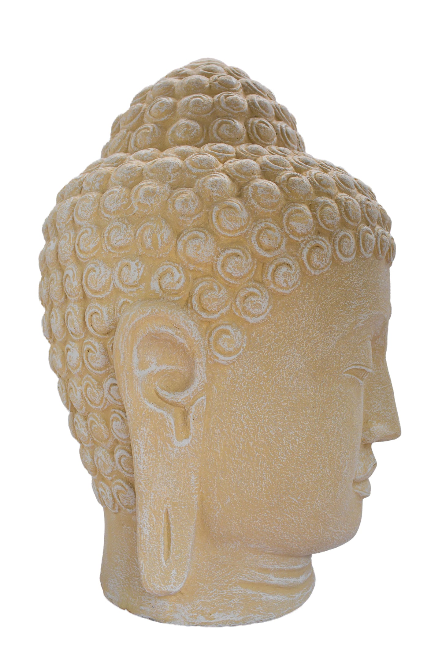 Buddha Head Statue - White Antique- Style 03