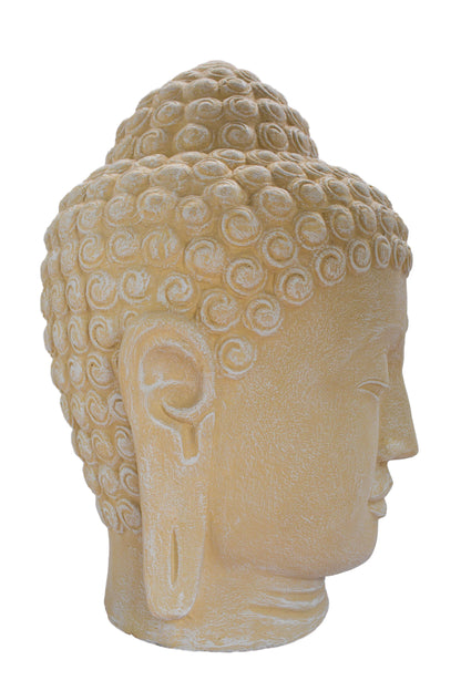 Buddha Head Statue - White Antique- Style 03