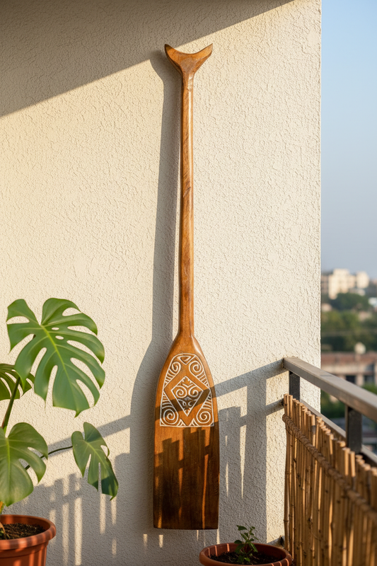 Timor Tribal Handcarved Wooden Oar - Style 14