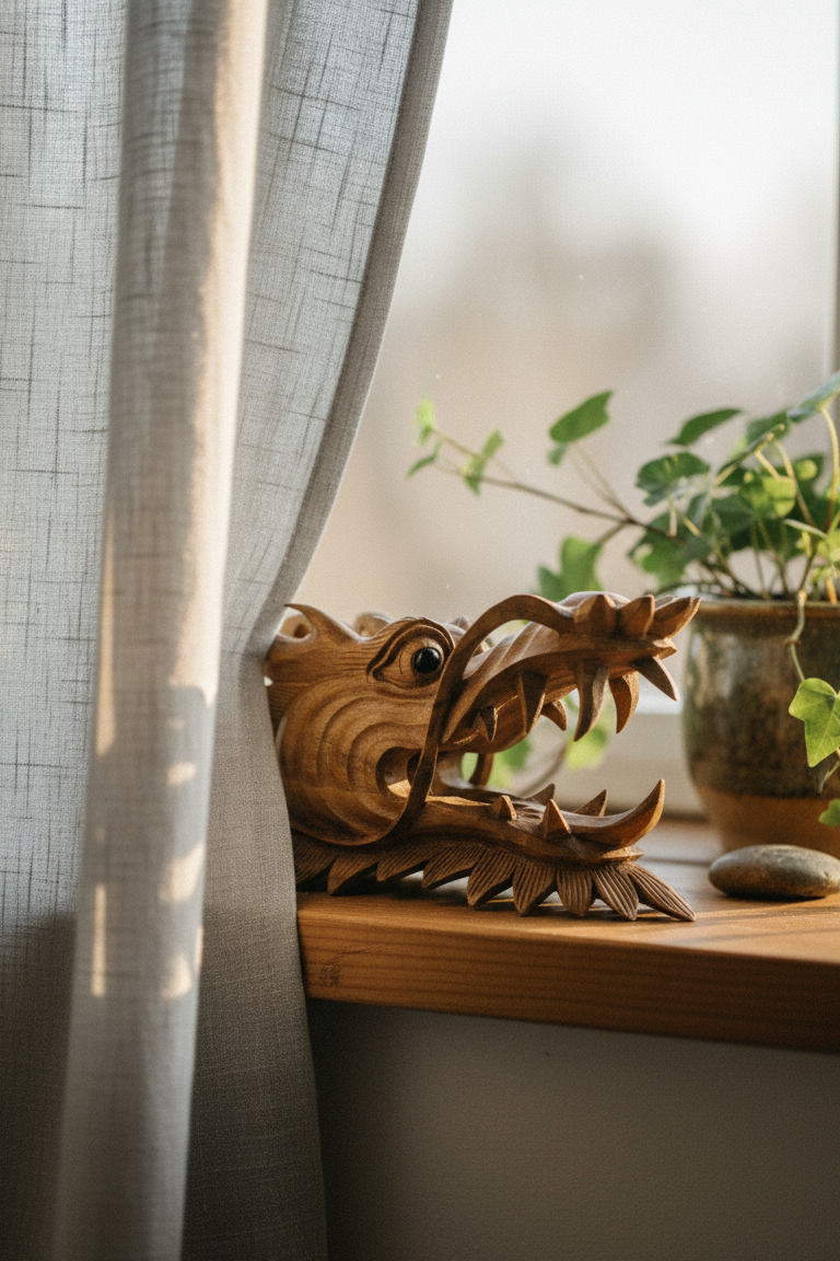 Kirtimukha Handcarved Guardian Dragon Head