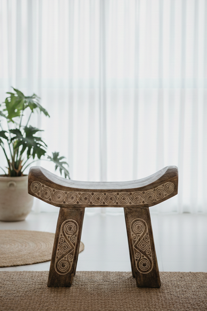 Timor Tribal Handcarved Wooden Bench