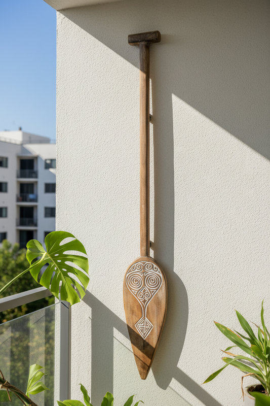 Timor Tribal Handcarved Wooden Oar - Style 9