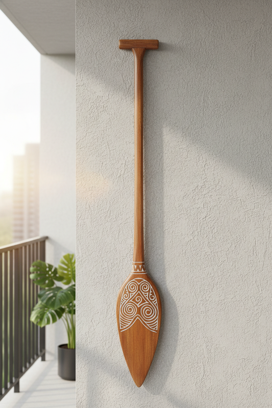 Timor Tribal Handcarved Wooden Oar - Style 5