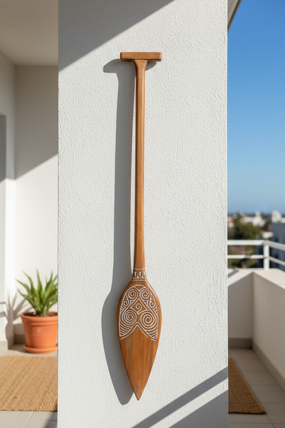 Timor Tribal Handcarved Wooden Oar - Style 5
