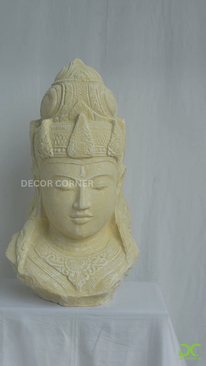 Lord Shiva Head White Antique