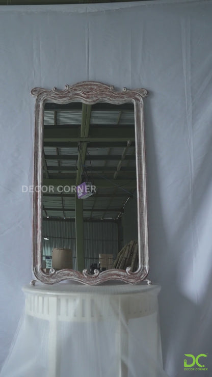Colonial Style Standing Hand Carved Wooden Mirror Frame - Style 9