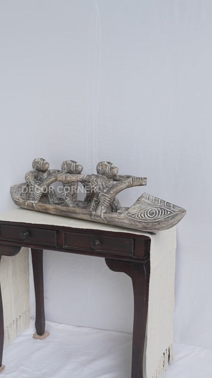 Timor Antique Rowing Tribal Boatmen