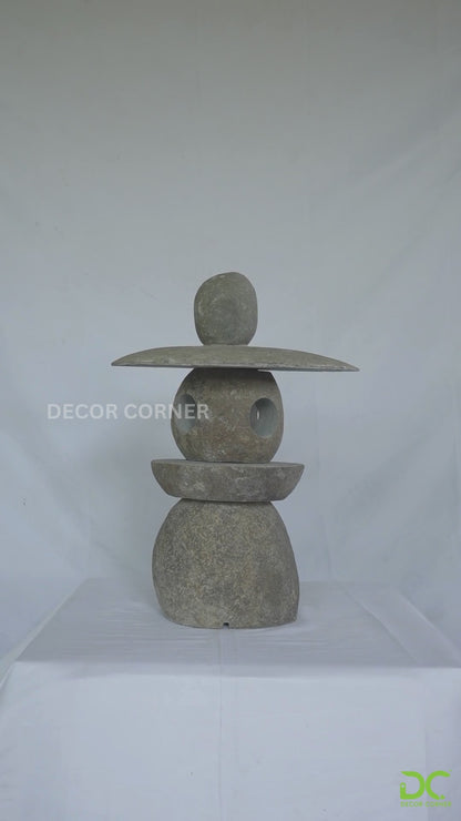 Hand Carved Stone Pathway Lamp Style 2