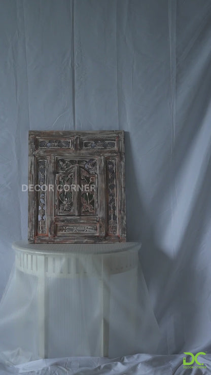 Hand Carved Wooden Rustic Mirror Frame - Style 3 - Antique Finish