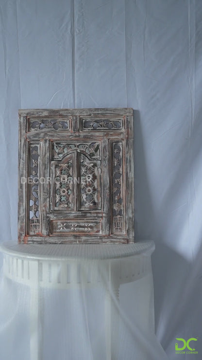 Hand Carved Wooden Rustic Mirror Frame - Style 2 - Antique Finish