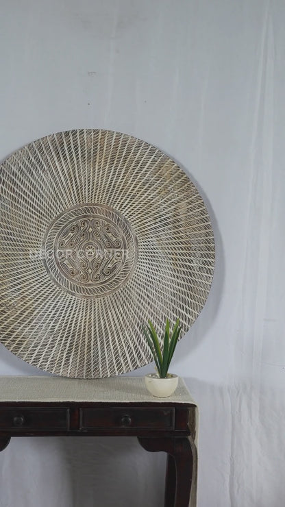 Timor Tribal Hand Carved Decorative Wall Panel - Round - Style 1