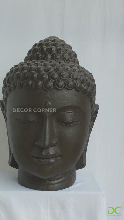 Buddha Head Statue - Black Antique - Style 02