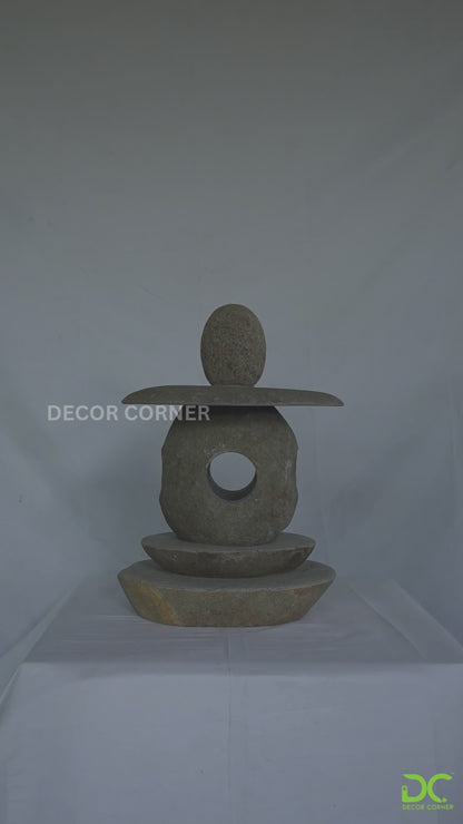 Hand Carved Stone Pathway Lamp Style 1