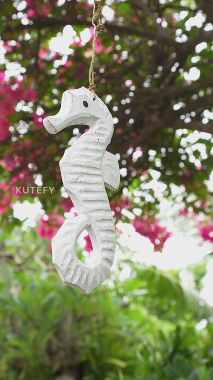 Timber Seahorse Treasures White