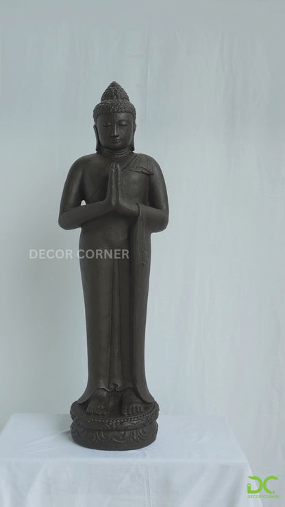 Standing Buddha Black Antique