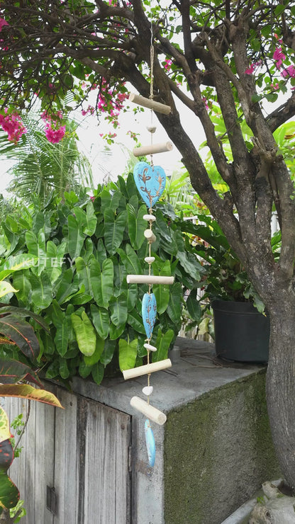 Hanging heartstrings of love Aqua Green