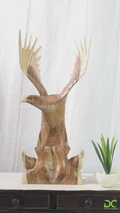 Intricate Handcarved Majestic Eagle Statue
